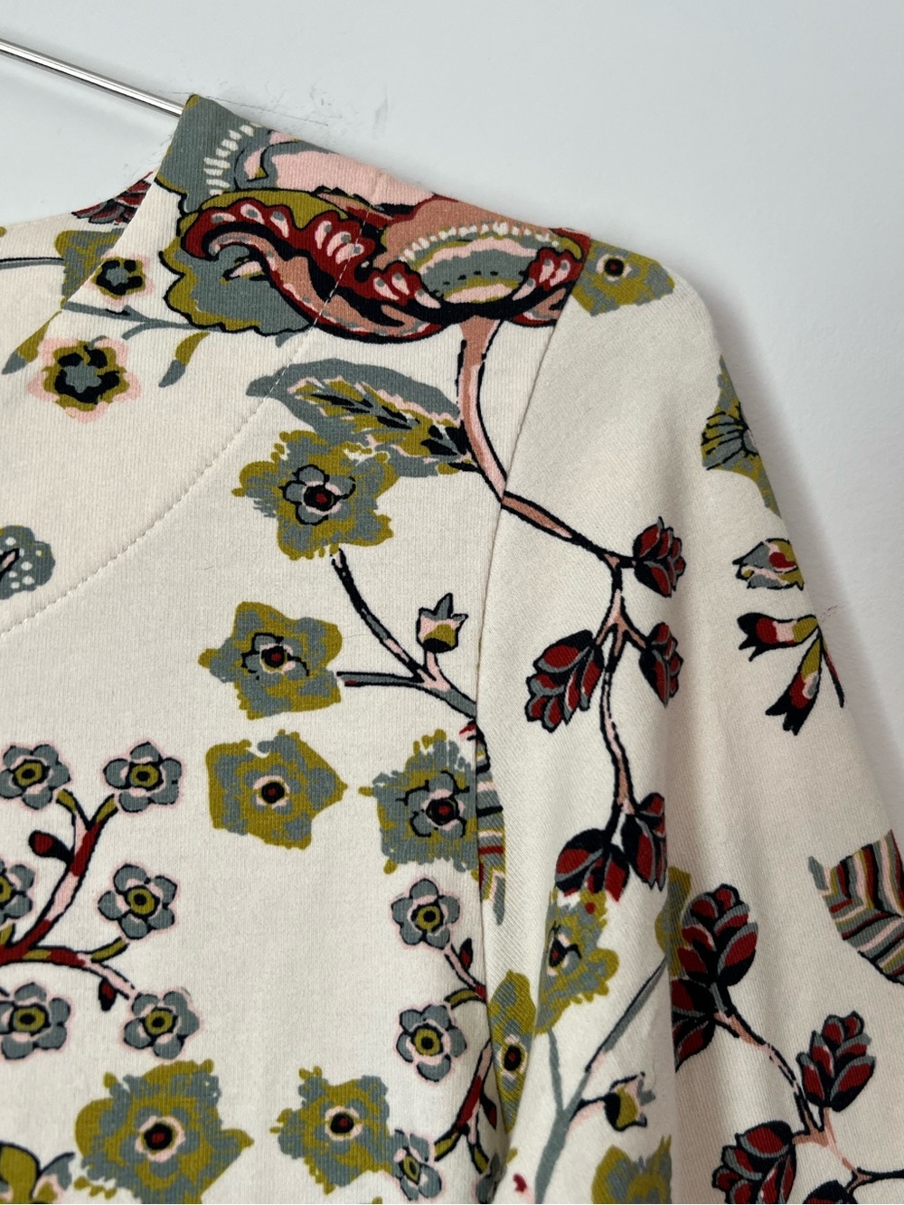 Spartina 449 Cream Botanical Floral Fringe Cotton Shift Dress S Coastal Chic - Picture 5 of 12